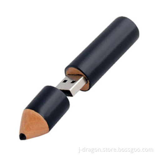 2/4/8GB Wooden Pencil Shape USB Flash Drive Stick with USB 1.1